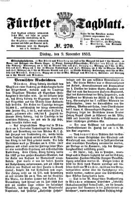 Fürther Tagblatt Dienstag 9. November 1852