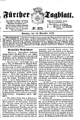 Fürther Tagblatt Sonntag 14. November 1852