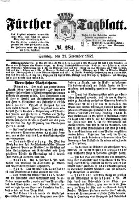 Fürther Tagblatt Sonntag 21. November 1852