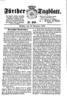 Fürther Tagblatt Dienstag 30. November 1852