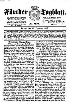 Fürther Tagblatt Freitag 10. Dezember 1852