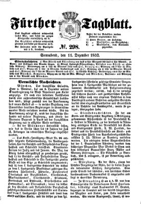 Fürther Tagblatt Samstag 11. Dezember 1852