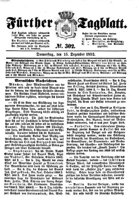 Fürther Tagblatt Donnerstag 16. Dezember 1852