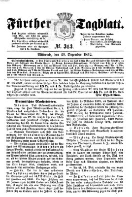 Fürther Tagblatt Mittwoch 29. Dezember 1852