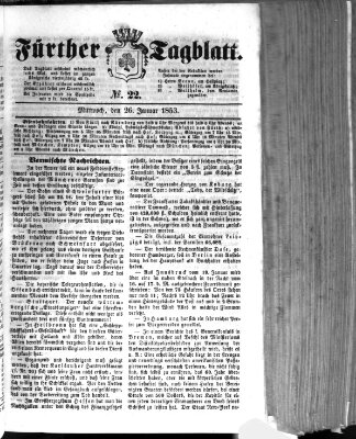 Fürther Tagblatt Mittwoch 26. Januar 1853