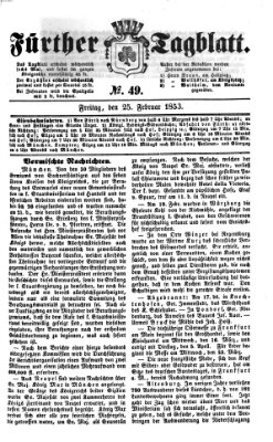 Fürther Tagblatt Freitag 25. Februar 1853