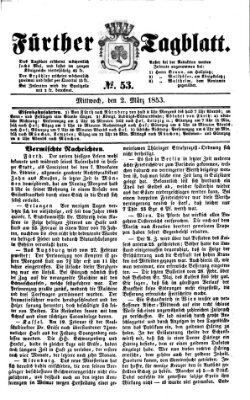 Fürther Tagblatt Mittwoch 2. März 1853