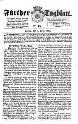 Fürther Tagblatt Freitag 1. April 1853