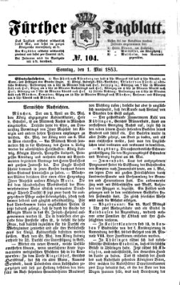 Fürther Tagblatt Sonntag 1. Mai 1853