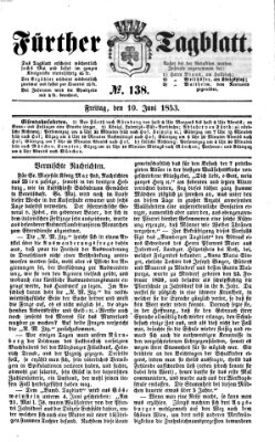 Fürther Tagblatt Freitag 10. Juni 1853