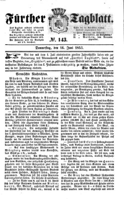 Fürther Tagblatt Donnerstag 16. Juni 1853