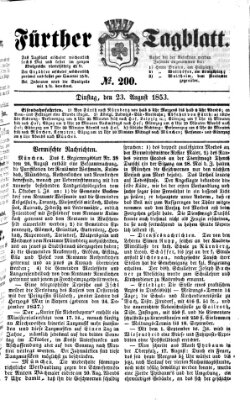 Fürther Tagblatt Dienstag 23. August 1853