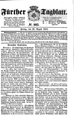 Fürther Tagblatt Freitag 26. August 1853