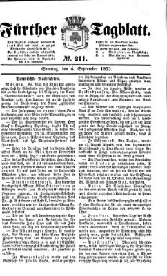 Fürther Tagblatt Sonntag 4. September 1853