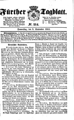 Fürther Tagblatt Donnerstag 8. September 1853