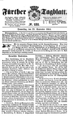 Fürther Tagblatt Donnerstag 29. September 1853