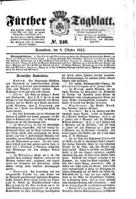 Fürther Tagblatt Samstag 8. Oktober 1853