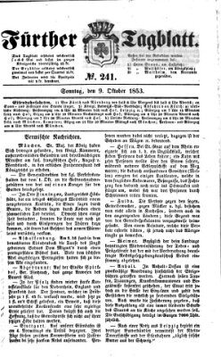 Fürther Tagblatt Sonntag 9. Oktober 1853