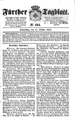 Fürther Tagblatt Donnerstag 13. Oktober 1853