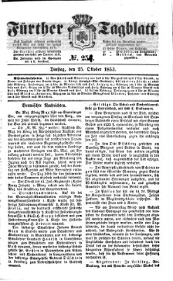 Fürther Tagblatt Dienstag 25. Oktober 1853