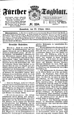 Fürther Tagblatt Samstag 29. Oktober 1853