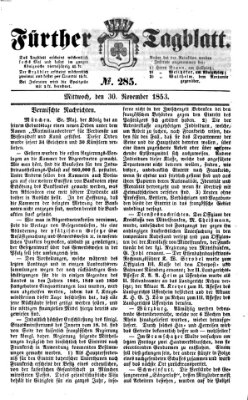 Fürther Tagblatt Mittwoch 30. November 1853