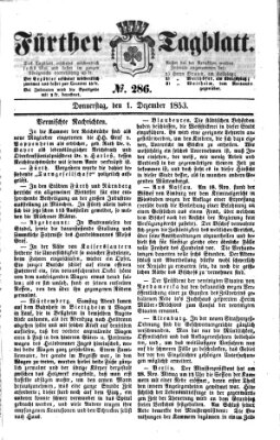 Fürther Tagblatt Donnerstag 1. Dezember 1853