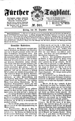 Fürther Tagblatt Freitag 30. Dezember 1853