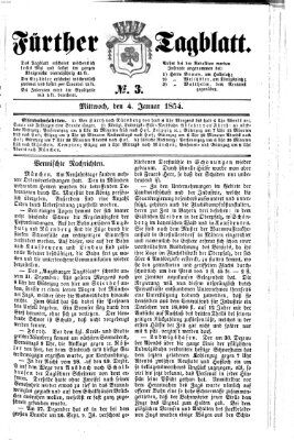 Fürther Tagblatt Mittwoch 4. Januar 1854