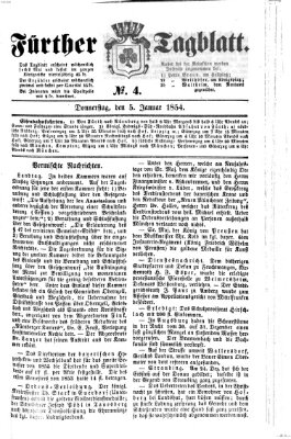 Fürther Tagblatt Donnerstag 5. Januar 1854