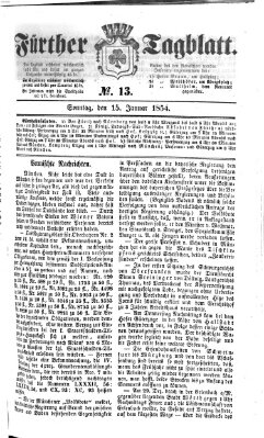 Fürther Tagblatt Sonntag 15. Januar 1854