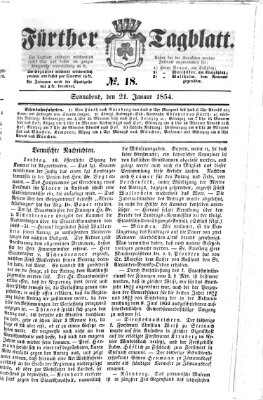 Fürther Tagblatt Samstag 21. Januar 1854