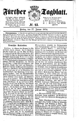 Fürther Tagblatt Freitag 27. Januar 1854