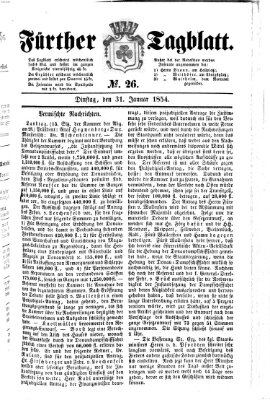 Fürther Tagblatt Dienstag 31. Januar 1854