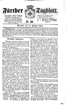 Fürther Tagblatt Mittwoch 15. Februar 1854