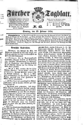 Fürther Tagblatt Sonntag 19. Februar 1854