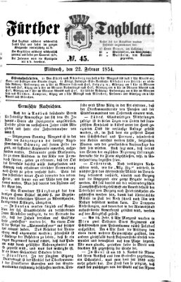 Fürther Tagblatt Mittwoch 22. Februar 1854