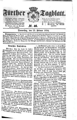 Fürther Tagblatt Donnerstag 23. Februar 1854