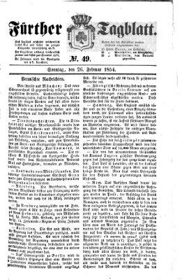 Fürther Tagblatt Sonntag 26. Februar 1854