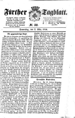 Fürther Tagblatt Donnerstag 2. März 1854