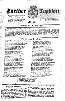 Fürther Tagblatt Sonntag 16. April 1854