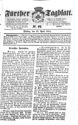 Fürther Tagblatt Dienstag 18. April 1854