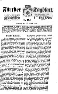 Fürther Tagblatt Sonntag 30. April 1854