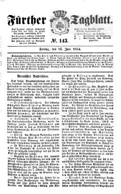 Fürther Tagblatt Freitag 16. Juni 1854