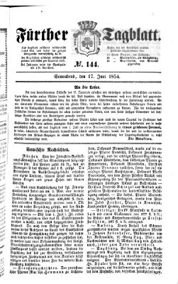 Fürther Tagblatt Samstag 17. Juni 1854