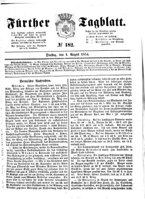 Fürther Tagblatt Dienstag 1. August 1854