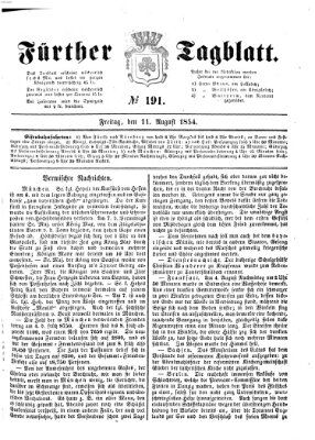 Fürther Tagblatt Freitag 11. August 1854