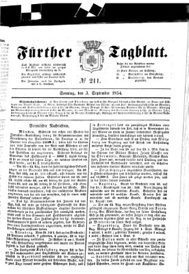 Fürther Tagblatt Sonntag 3. September 1854