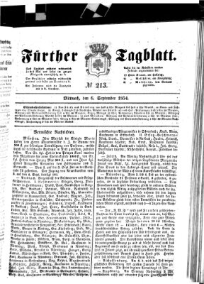 Fürther Tagblatt Mittwoch 6. September 1854