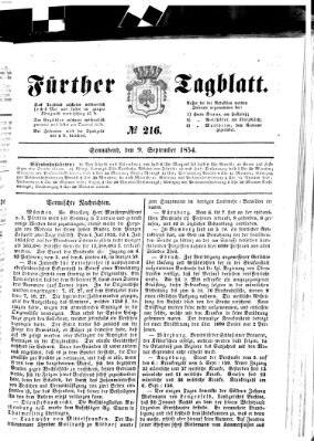 Fürther Tagblatt Samstag 9. September 1854